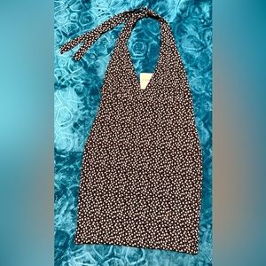 NWT Junior’s Forever 21 Floral Black Bodycon Halter Summer Minj Dress Size L
